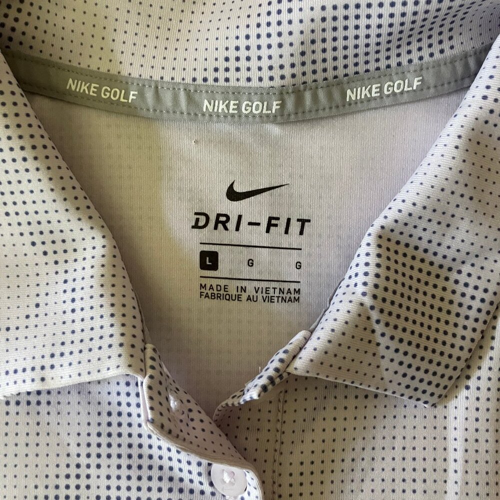 Women's Nike Golf Polo Dry fit Shirt/Top/Blouse Grey/White clr Short slvs Size L - Picture 6 of 12